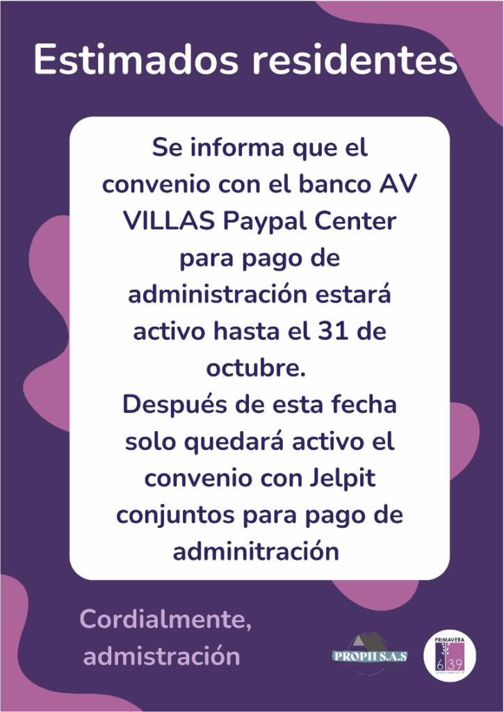 Aviso Importante: Cambio en el Convenio de Pago de Administración